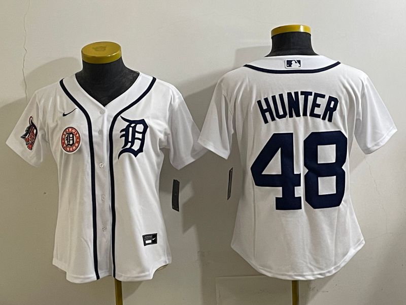 Women 2025 Detroit Tigers #48 Hunter White Game Nike MLB Jersey style 6->philadelphia phillies->MLB Jersey